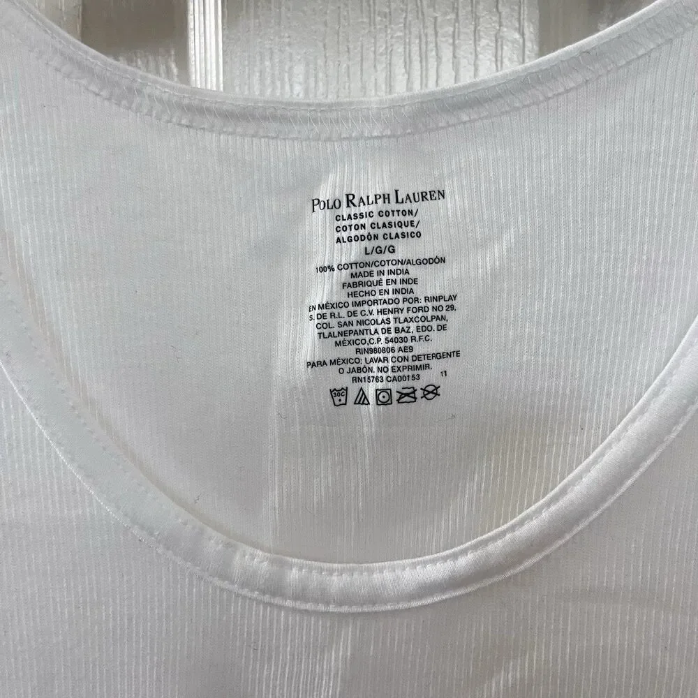 Polo Ralph Lauren Classic Fit Cotton Tank Tops Undershirts Lot of 2 Men's Size L